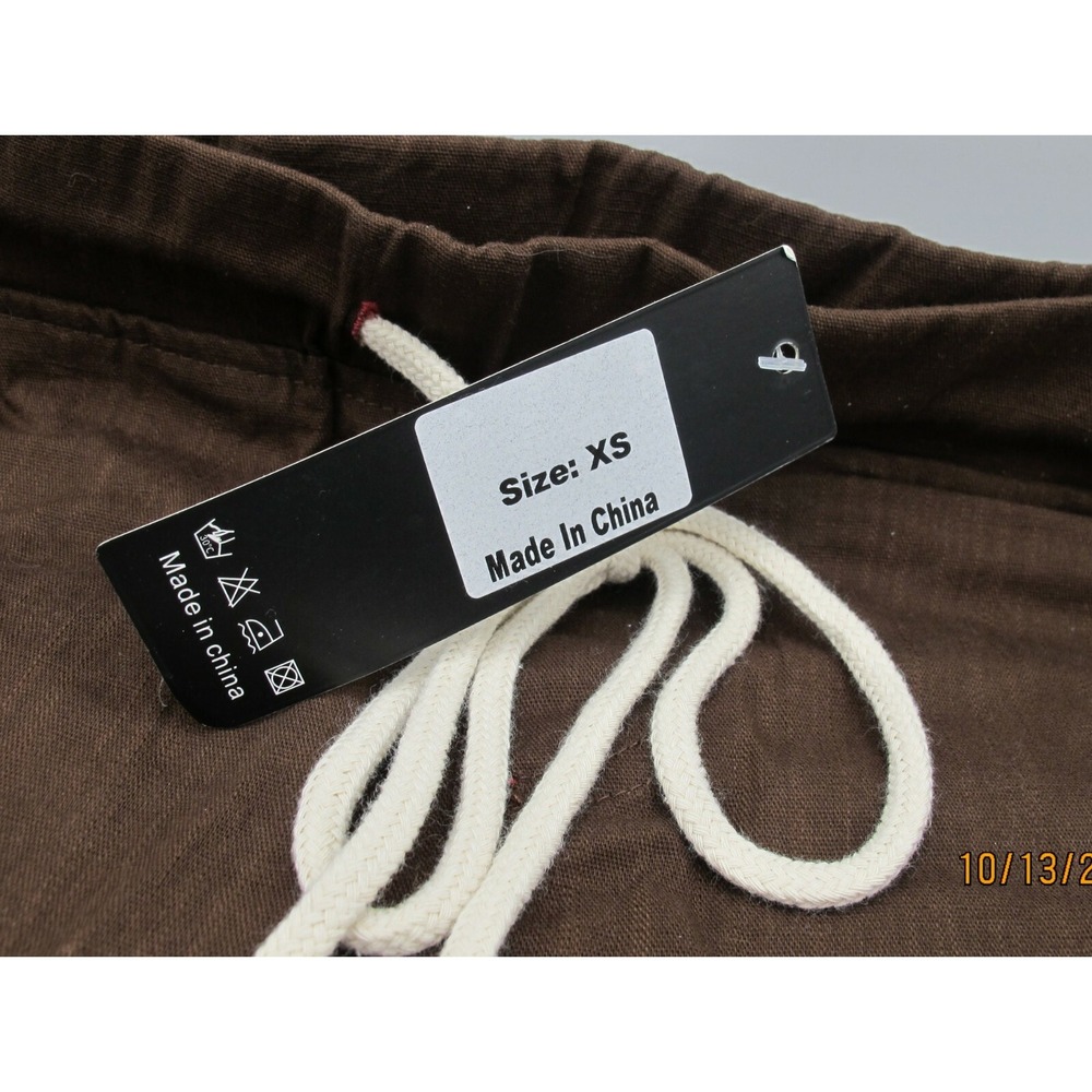 Janmid Men's Linen Casual Classic Fit Short, Coffee, X-Small - Picture 2 of 2